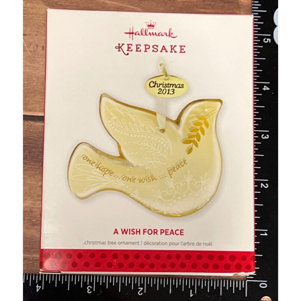 2013 HALLMARK KEEPSAKE QXG1432 A WISH FOR PEACE GLASS DOVE BY TERRI STEIGER